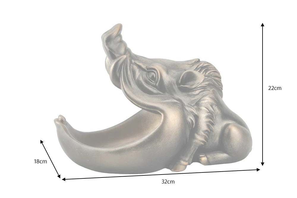 Decoration Sculpture Warthog 32cm Polyresin Bronze