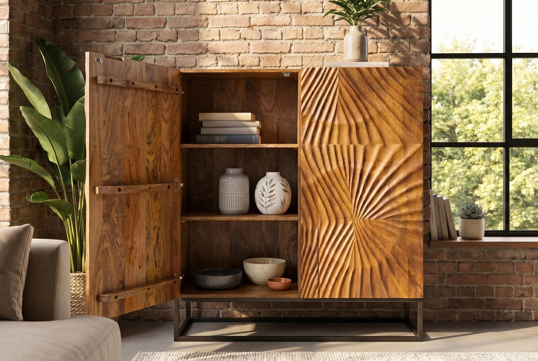 Cabinet Fossil 120cm Mango Wood Brown