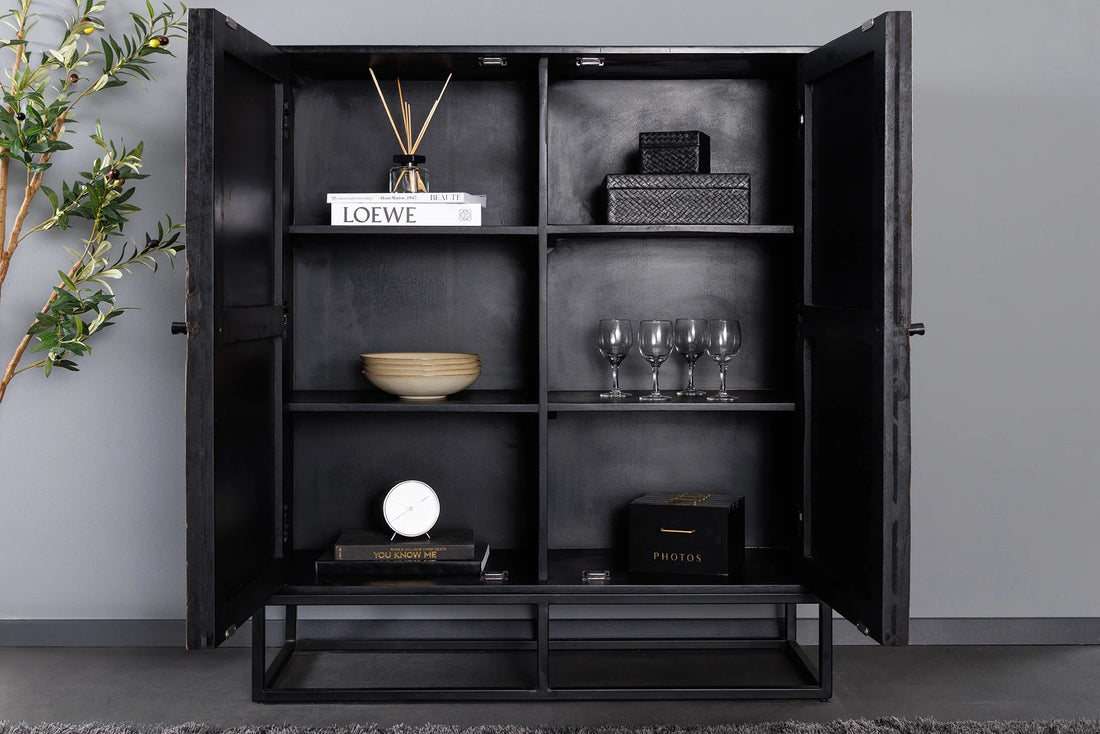 Cabinet Barracuda 120cm Mango Wood Black Teak Wood Brown