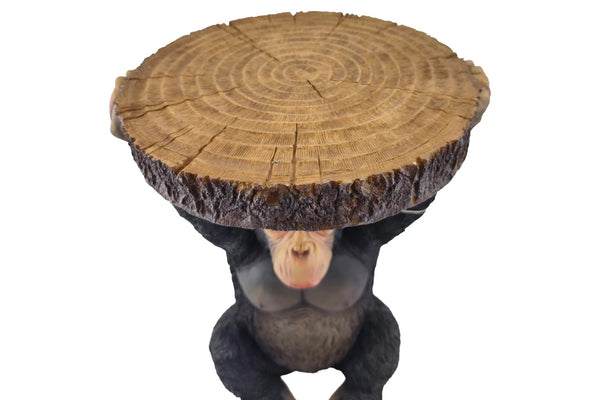 Round Side Table Monkey 52cm Polyresin