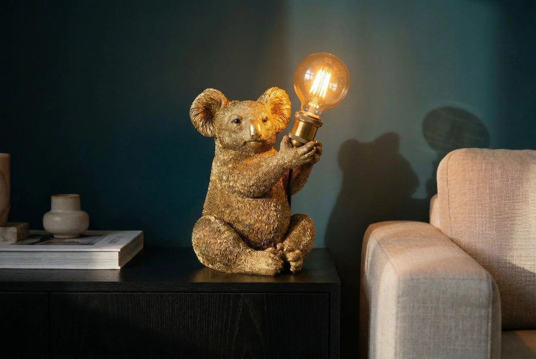 Table Lamp Koala 34cm Polyresin Gold