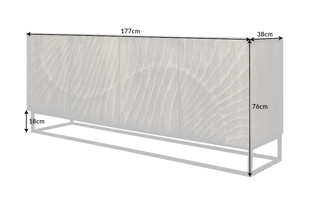 Sideboard Fossil 177cm Acacia Wood Grey