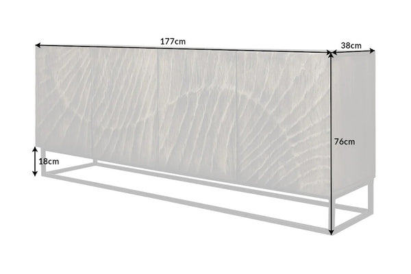 Sideboard Fossil 177cm Acacia Wood Grey