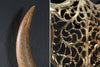Decorative Skull Exotic Bull 57cm Metal Gold Mango Wood Natural