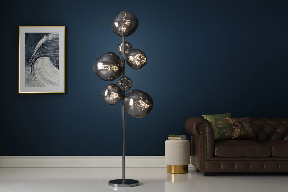Floor Lamp Liquid Diamond 168cm Smoked Glass Grey