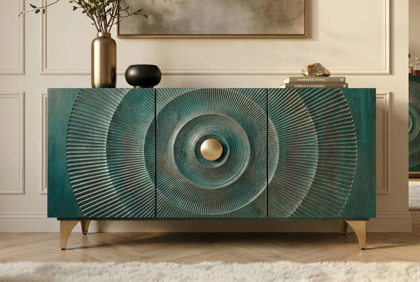 Sideboard Golden Eye 140cm Mango Wood Turquoise