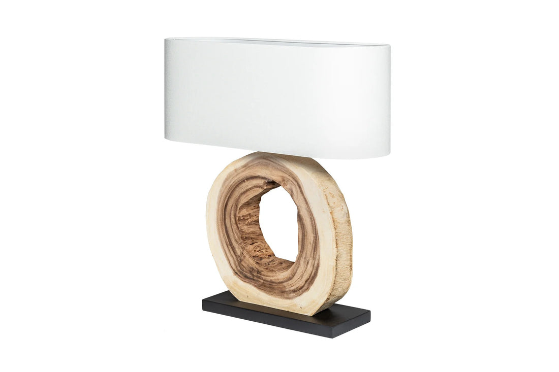 Table Lamp Organic Artwork 62cm Walnut Natural