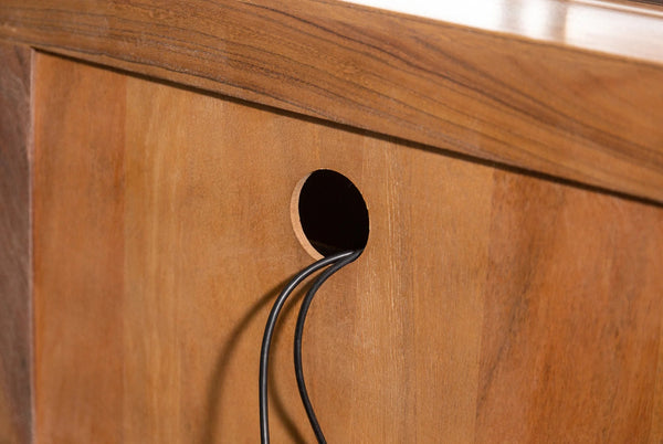 TV Stand Monolith 160cm Acacia Wood Honey Black