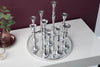 9-Flame Candlestick Baroque 30cm Metal Silver