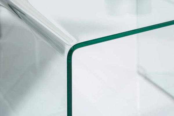Set Of 3 Nesting Coffee Tables Quartz 40cm/50cm/60cm Glass