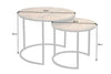 Set Of 2 Round Side Tables Elements 38cm/45cm Mango Wood Natural