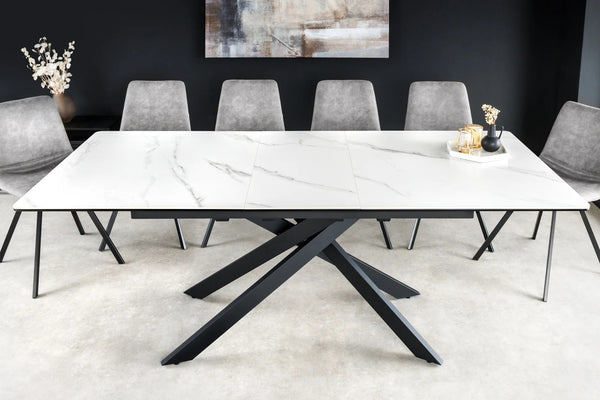 Extendable Dining Table Alpine 160-200cm Ceramic Marble Look