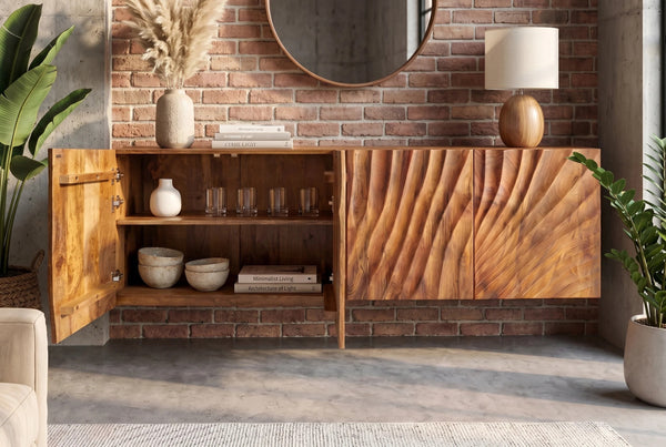 Floating Sideboard Fossil 177cm Mango Wood Brown