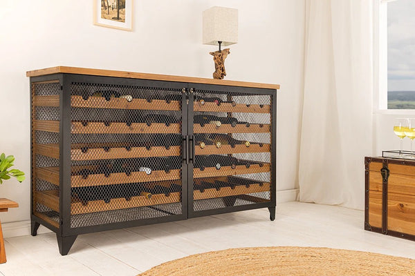 Wine Cabinet Bodega 127cm Fir Wood Natural