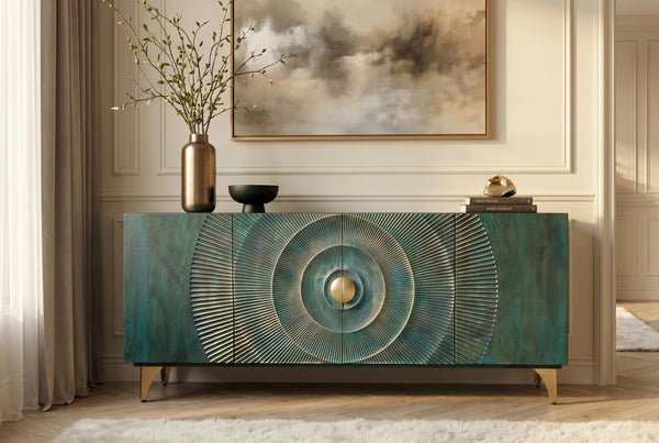 Sideboard Golden Eye 177cm Mango Wood Turquoise