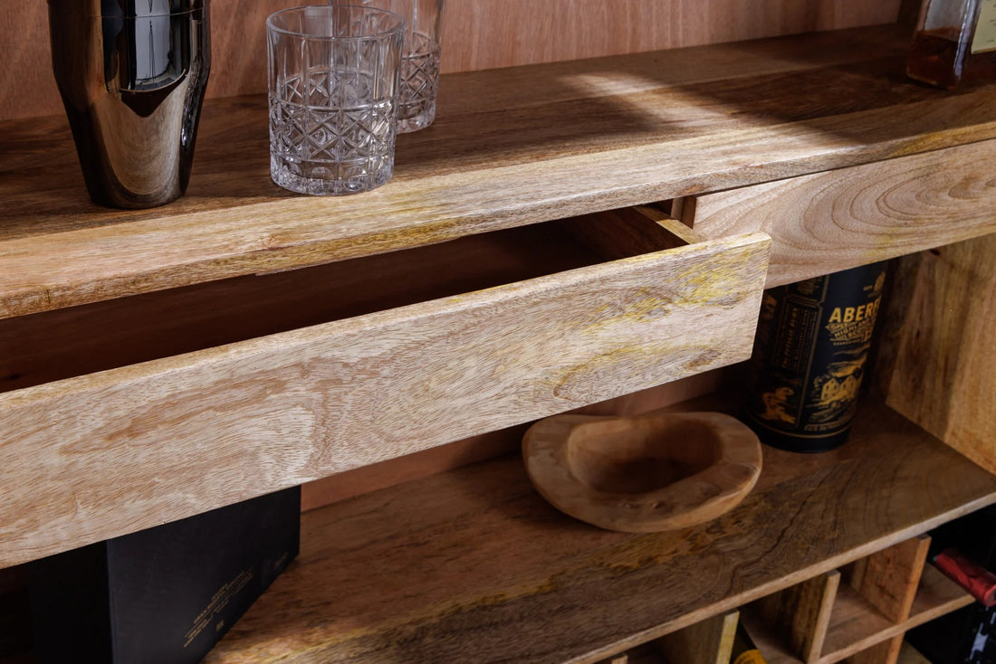 Bar Cabinet Golden Eye 140cm Mango Wood White