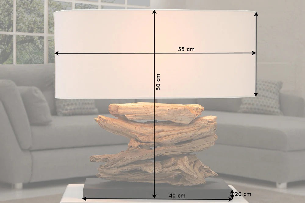 Table Lamp Riverine II 50cm Driftwood Beige