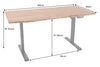 Height-Adjustable Desk Monolith 180cm Acacia Wood Natural