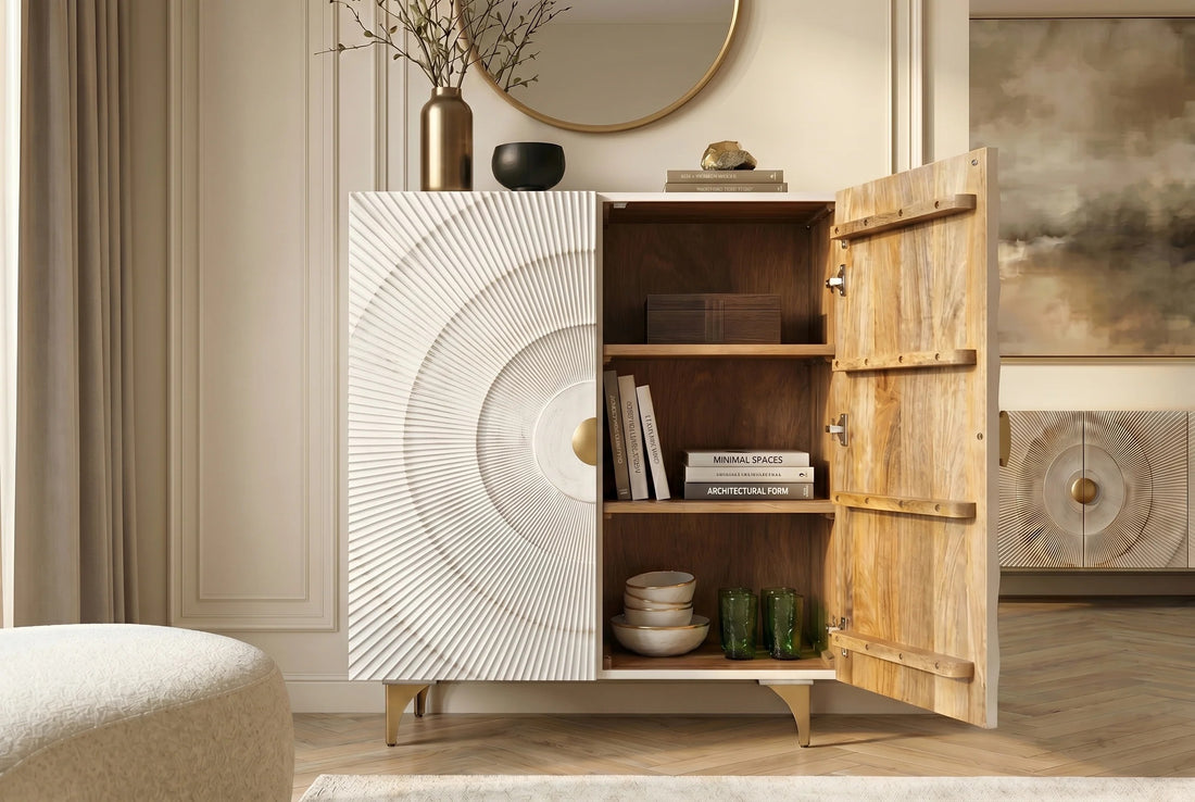 Cabinet Golden Eye 120cm Mango Wood White