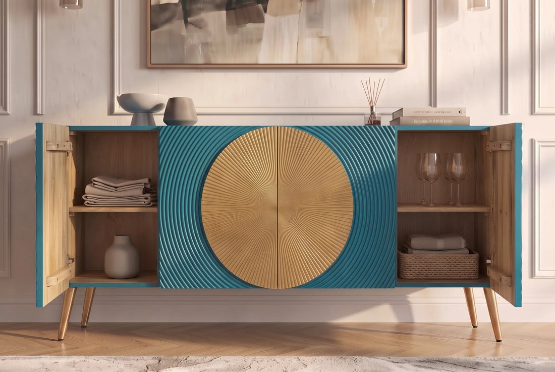 Sideboard Aurum 177cm Mango Wood Turquoise