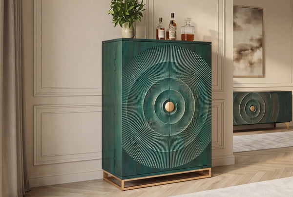 Bar Cabinet Golden Eye 140cm Mango Wood Turquoise