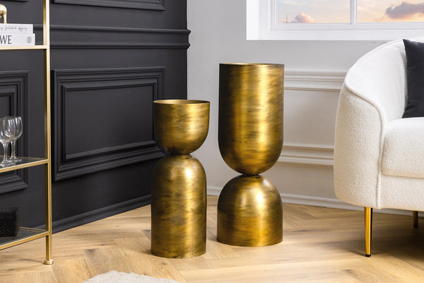Decorative Vase Sandglass 56cm Metal Gold