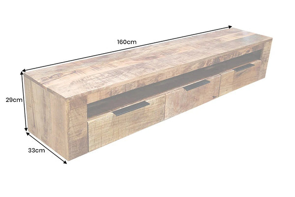 Floating TV Stand Blacksmith 160cm Mango Wood Natural