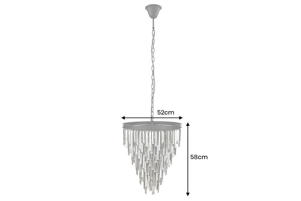 Chandelier Crystal 52cm Glass Grey