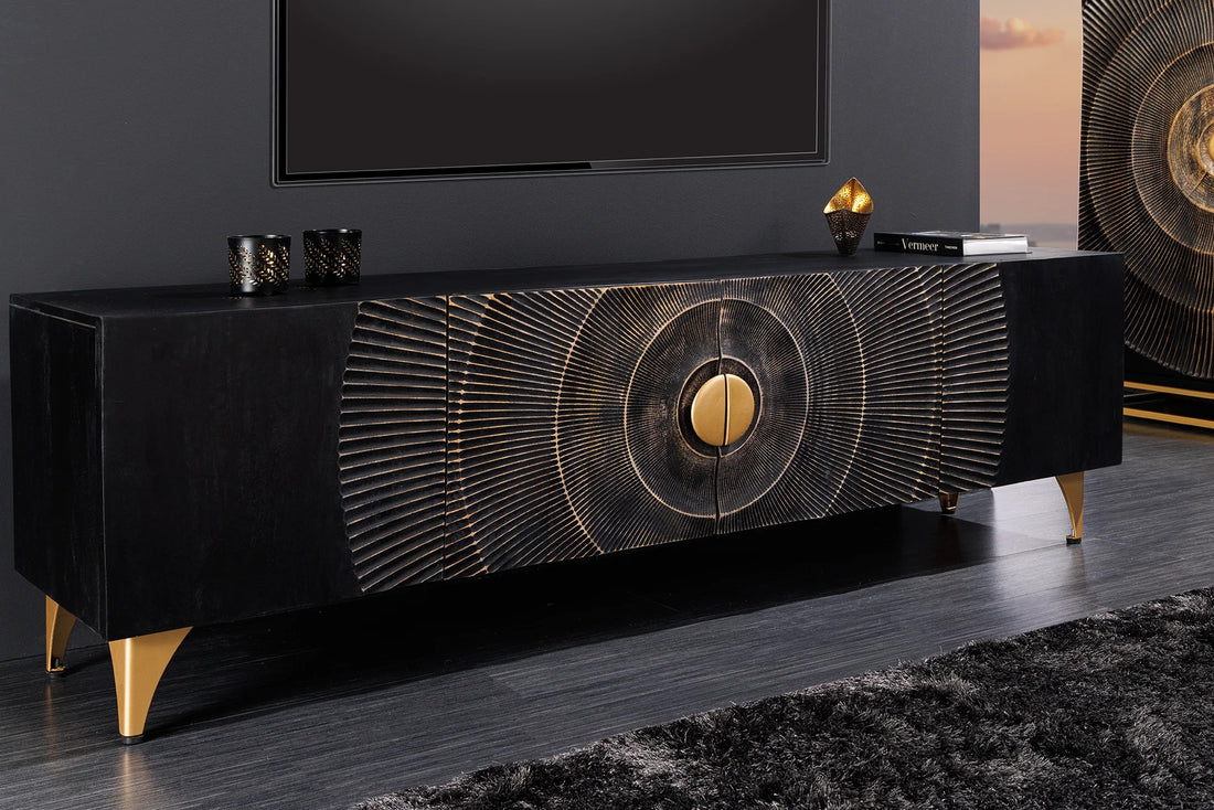 TV Stand Golden Eye 180cm Mango Wood Black