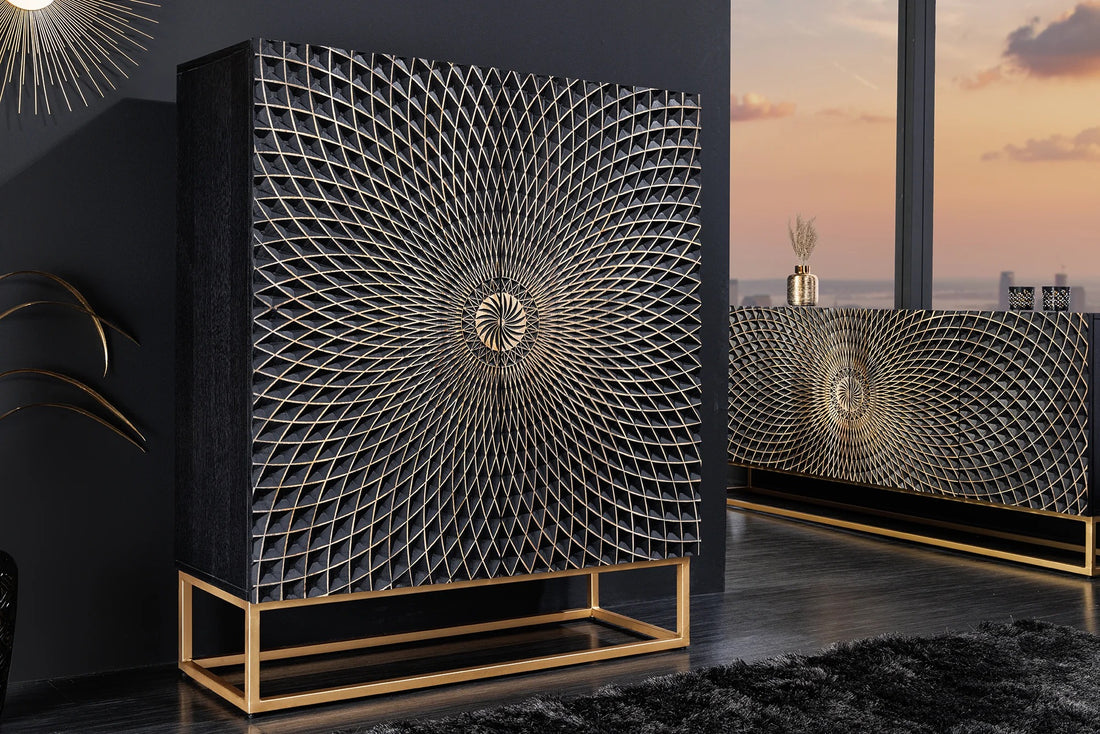Cabinet Illusion 120cm Mango Wood Black