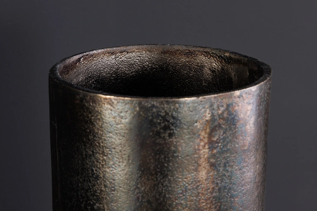 Decorative Vase Precious 40cm Metal Black Gold