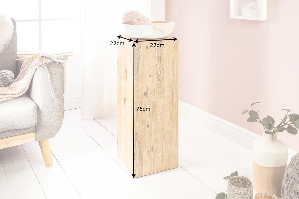 Pillar Column 75cm Acacia Wood Natural