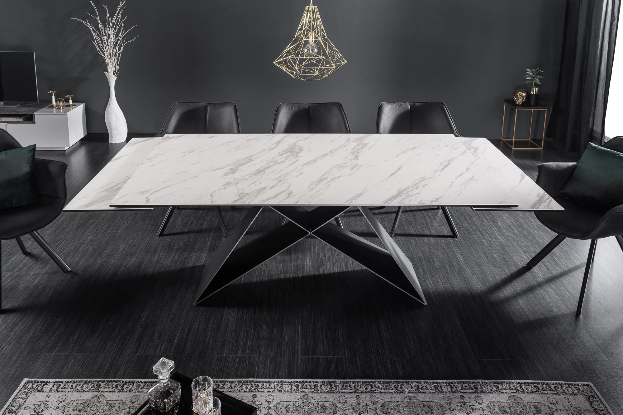 Dining Table Mercury 180-220-260cm Ceramic Marble Look