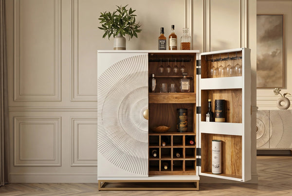 Bar Cabinet Golden Eye 140cm Mango Wood White