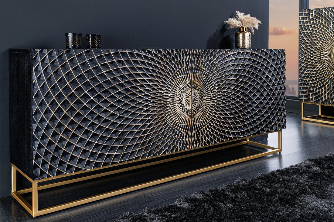 Sideboard Illusion 177cm Mango Wood Black