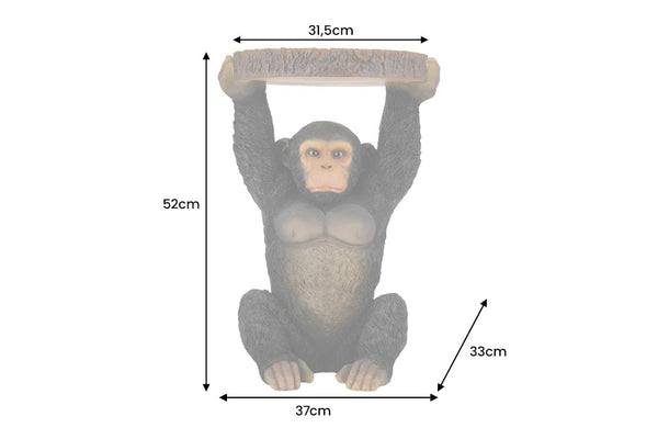 Round Side Table Monkey 52cm Polyresin