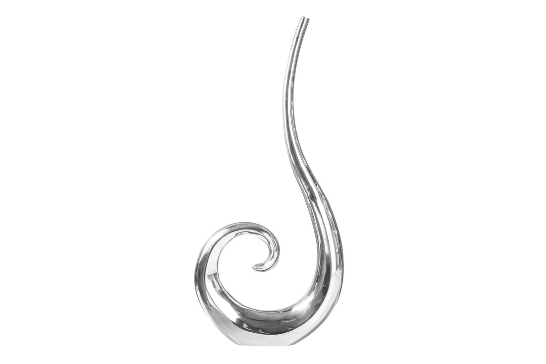 Vase Wave 106cm Metal Silver