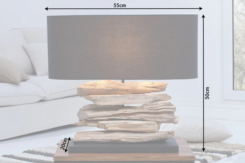 Table Lamp Riverine II 50cm Driftwood Black