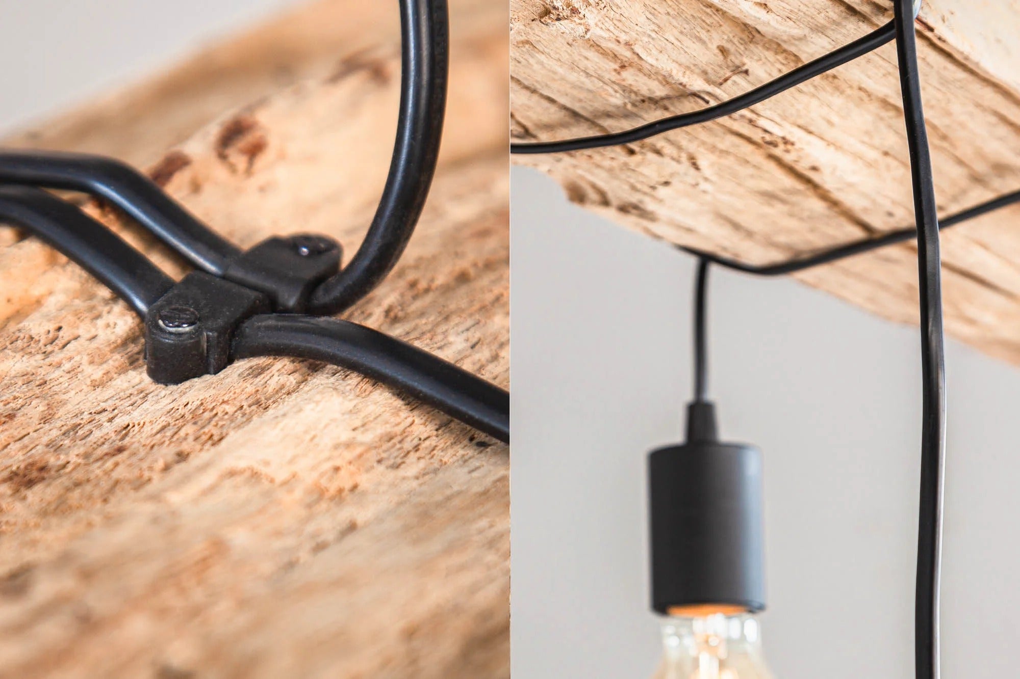 Hanging Lamp Barracuda 152cm Recycled Wood Brown