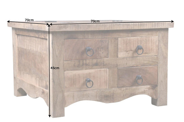 Coffee Table Blacksmith 70cm Mango Wood Natural