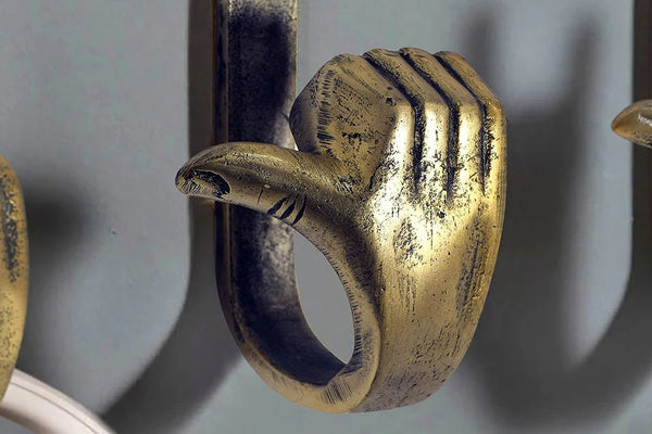 Coat Hook Fingers 17cm Metal Brass