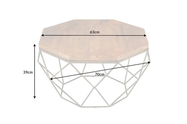 Round Coffee Table Diamond 70cm Mango Wood Brown