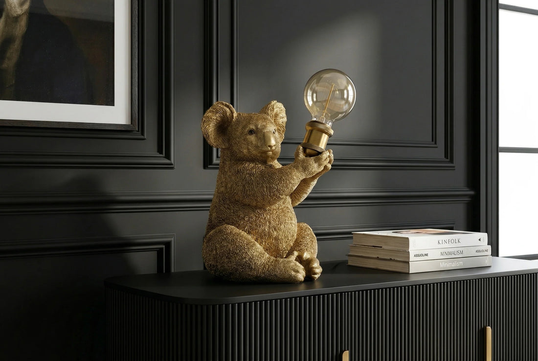 Table Lamp Koala 34cm Polyresin Gold
