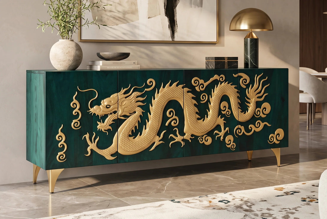 Sideboard Dragon 177cm Mango Wood Turquoise