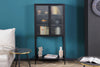 Cabinet Dura 150cm Ribbed Glass Metal Black