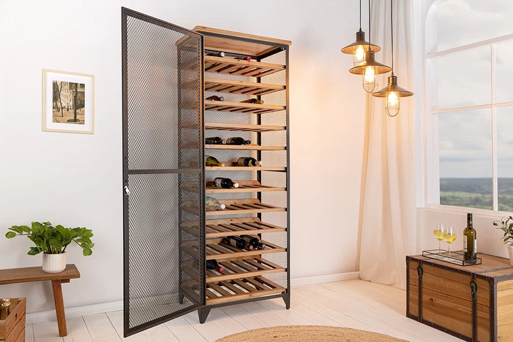 Wine Cabinet Bodega 184cm Fir Wood Natural