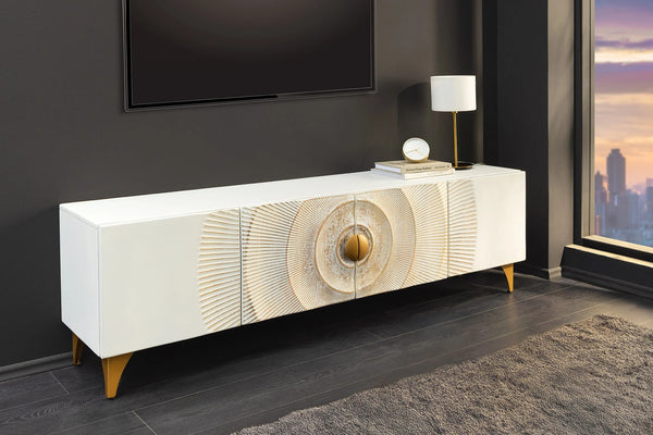 TV Stand Golden Eye 180cm Mango Wood White