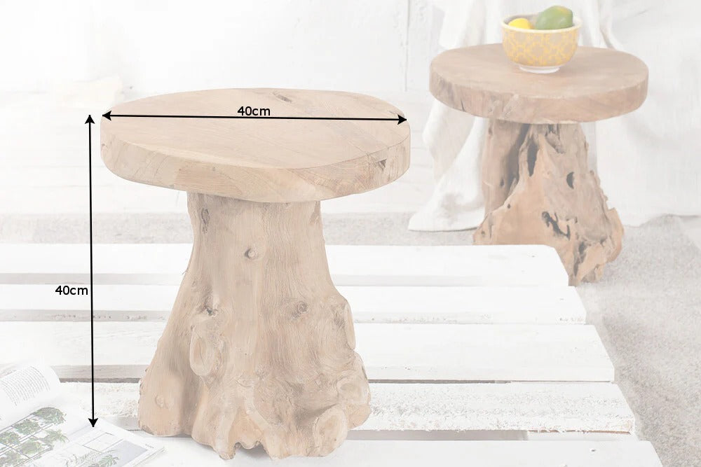 Side Table Root 40cm Teak Wood Brown
