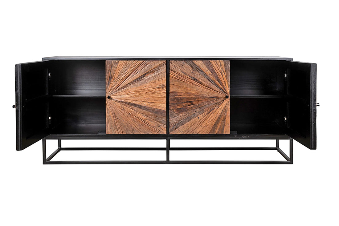 Sideboard Barracuda 177cm Mango Wood Black Teak Wood Brown