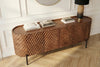 TV Stand Adlon 160cm Mango Wood Brown 3D Effect